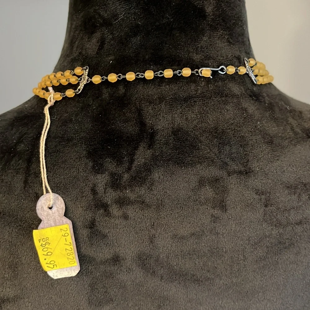 Vintage Czech glass multi strand necklace - Picture 2 of 3